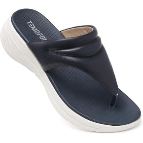 TEMOFON Sandals for Women Flip Flops: Summer Arch Support Wedge - Comfortable Thong Flip Flops Sandals Size 5-9