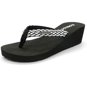 Women Platform Wedge No-Slip Thong Flip Flops High Heels Beach Dressy Sandals