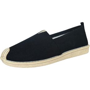 Women Loafers Slip On Shoes Canvas Flats Work Shoes Casual Comfortable Walking Shoes