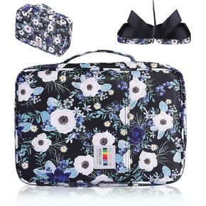 Colored Pencil Case 220 Slots Pen Holder,Waterproof Organizer Bag Portable Handy Painting Large Capacity Stationery Case For Watercolor Pens Or Markers And Stationery Supply (Anemone)
