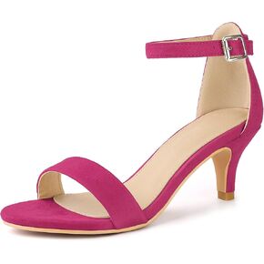 Perphy Open Toe Ankle Strap Kitten Heels Sandals for Women