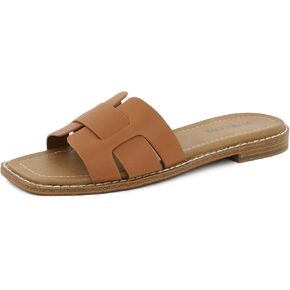 Camila 2 Cross Strap Sandals for Women – Faux Leather Sandals Women’s Summer Shoes – Comfortable Flat Sandals