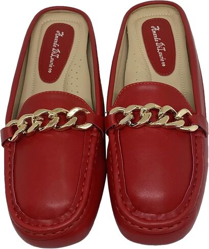 Mules for Women Flats Backless Comfortable Slip On Gold Chain/Emma in Saudi Arabia
