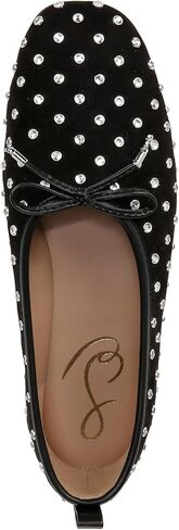 Sam Edelman Women's Ari Gem Ballet Flat, Black Suede, 5 in Saudi Arabia