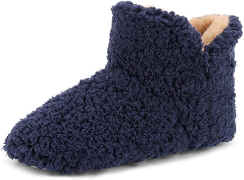 NodNod Women's Faux Sherpa Slipper Booties with Cozy Memory Foam Insole, Winter Warm Fluffy House Slippers with Nonslip Rubber Sole for Indoor Bedroom in Saudi Arabia