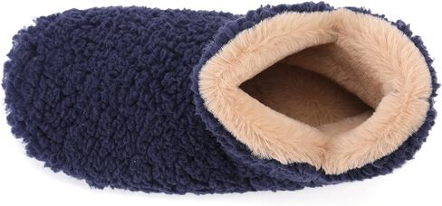 NodNod Women's Faux Sherpa Slipper Booties with Cozy Memory Foam Insole, Winter Warm Fluffy House Slippers with Nonslip Rubber Sole for Indoor Bedroom in Saudi Arabia