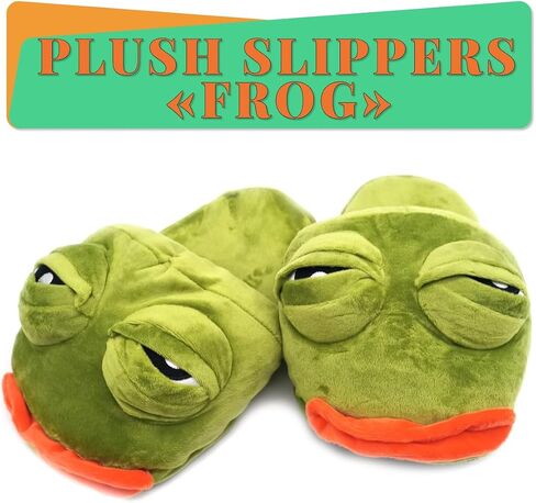 Tapatuli Pepe The Frog Slippers, Unisex, One Size, Funny Unusual Gift, Cartoon Slippers For Men & Women, Indoor Outdoor House Shoes, Cozy, Comedy, Green in Saudi Arabia