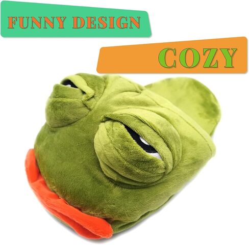 Tapatuli Pepe The Frog Slippers, Unisex, One Size, Funny Unusual Gift, Cartoon Slippers For Men & Women, Indoor Outdoor House Shoes, Cozy, Comedy, Green in Saudi Arabia