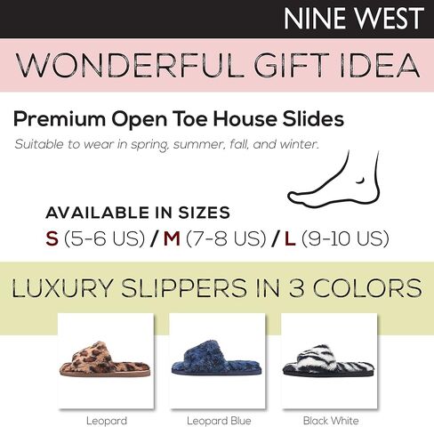 Nine West Womens Comfy Soft Memory Foam Fluffy House Slide Slippers in Saudi Arabia