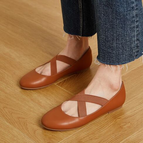 أحذية Trary النسائية، أحذية مسطحة بنية واسعة العرض للنساء، أحذية ماري جين بحزام الكاحل للنساء، أحذية نسائية مسطحة للنساء، أحذية باليه مسطحة مع دعم للقوس، أحذية ماري جين المسطحة للنساء، أحذية نسائية مسطحة مقاس 9 in Kuwait