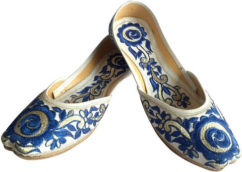 Women Flat Ballerina Comfortable Punjabi Jutti Khussa Shoes Ethnic Loafers Pumps in Saudi Arabia