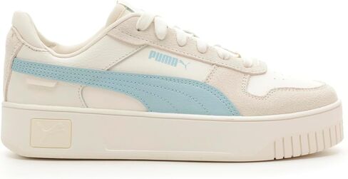 PUMA Women's CARINA STREET SUEDE Sneaker, Warm White-Frosted Ivory-Silver Sky, 9 in Saudi Arabia