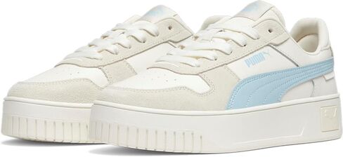PUMA Women's CARINA STREET SUEDE Sneaker, Warm White-Frosted Ivory-Silver Sky, 9 in Saudi Arabia