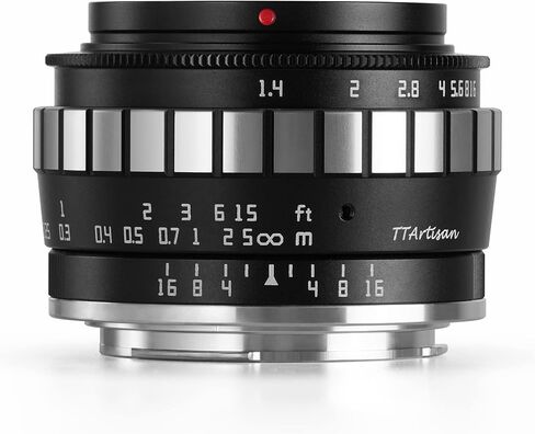 TTArtisan 23mm F1.4 APS-C Manual Focus Lens for Panasonic/Olympus MFT M4/3 Mount epm1 emp2 E-PL1 E-PL2 E-PL3 E-PL5 E-PL6 G2 G3 G5 G6 G7 G9 GH1 GH2 GH3 GH4 GH5 GH5S Black and Silver in Saudi Arabia