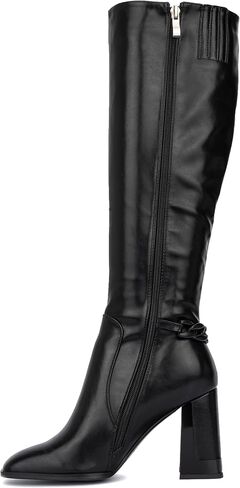 TORGEIS Women's Lauren Tall Boot Casual, Side Zipper, Block Heel, Square Toe, Rubber Outsole in Saudi Arabia