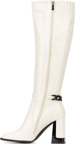 TORGEIS Women's Lauren Tall Boot Casual, Side Zipper, Block Heel, Square Toe, Rubber Outsole in Saudi Arabia