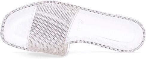 Herstyle Womens Anabell Jelly Slides Rhinestone Flat Sandals Slip On Beach Rain Shoes in Saudi Arabia