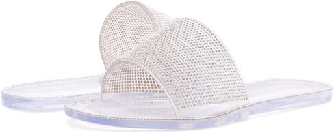 Herstyle Womens Anabell Jelly Slides Rhinestone Flat Sandals Slip On Beach Rain Shoes in Saudi Arabia