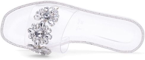Herstyle Womens Anabell Jelly Slides Rhinestone Flat Sandals Slip On Beach Rain Shoes in Saudi Arabia