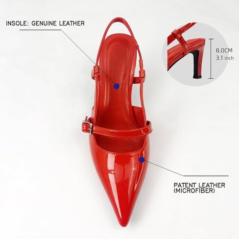 Women's Pumps Slingback Shoes Kitten High Heels for Women Closed Pointed Toe with Buckles Sexy Wedding Party Dress in Saudi Arabia