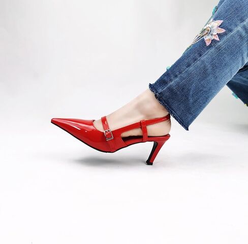 Women's Pumps Slingback Shoes Kitten High Heels for Women Closed Pointed Toe with Buckles Sexy Wedding Party Dress in Saudi Arabia