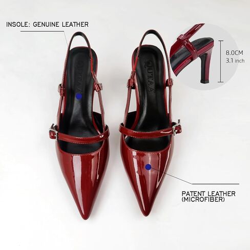 Women's Pumps Slingback Shoes Kitten High Heels for Women Closed Pointed Toe with Buckles Sexy Wedding Party Dress in Saudi Arabia
