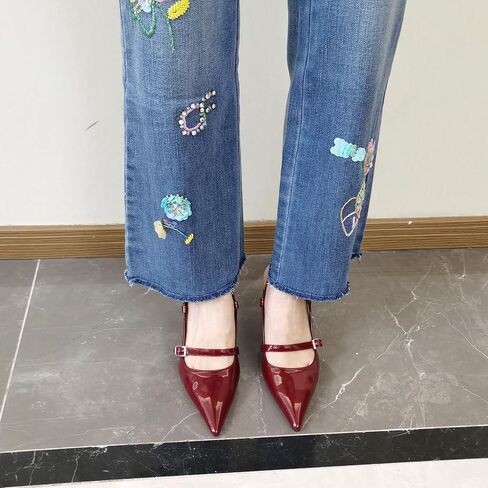 Women's Pumps Slingback Shoes Kitten High Heels for Women Closed Pointed Toe with Buckles Sexy Wedding Party Dress in Saudi Arabia