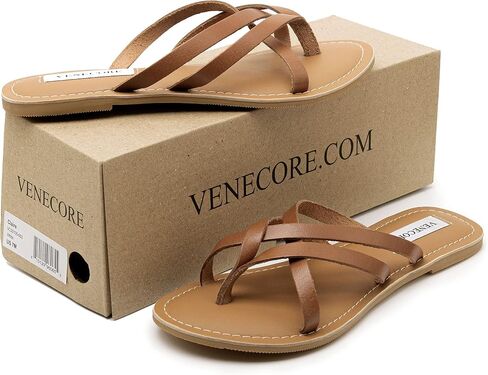 Chloe Women's Strapy Leather Slip-on Summer Flat Sandals in Saudi Arabia