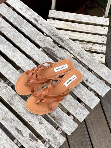 Chloe Women's Strapy Leather Slip-on Summer Flat Sandals in Saudi Arabia