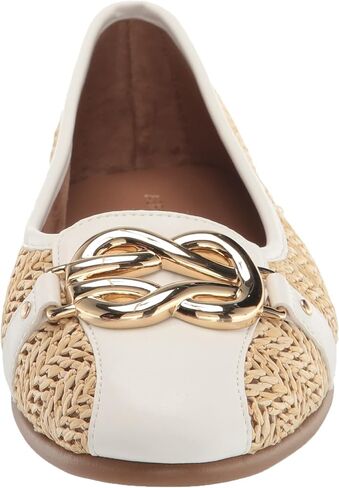 Aerosoles Women's Big Bet Flat Heel, Natural Combo Raffia, 8 in Saudi Arabia