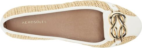 Aerosoles Women's Big Bet Flat Heel, Natural Combo Raffia, 8 in Saudi Arabia