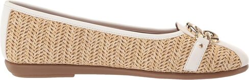 Aerosoles Women's Big Bet Flat Heel, Natural Combo Raffia, 8 in Saudi Arabia