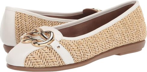 Aerosoles Women's Big Bet Flat Heel, Natural Combo Raffia, 8 in Saudi Arabia