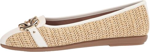 Aerosoles Women's Big Bet Flat Heel, Natural Combo Raffia, 8 in Saudi Arabia