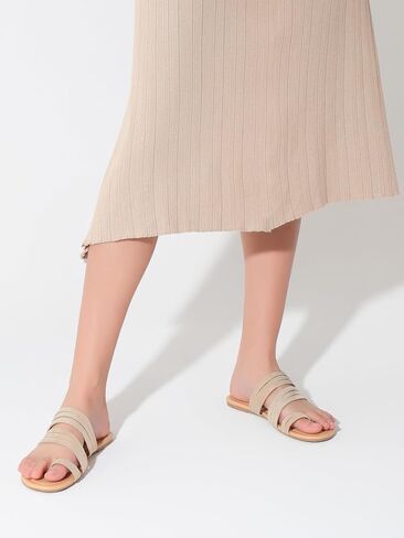 Shoe'N Tale Women's Flat Sandals Fashion Slides Flip Flops Strappy Open Toe Slip On Thong Sandals in Saudi Arabia