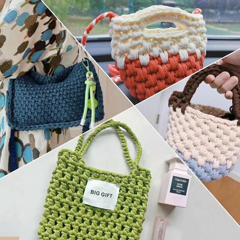 NICEEC 2 شلات من القماش غزل تي شيرت غزل لحياكة الكروشيه غزل ملون لليد DIY حقيبة يدوية سلة وسادة - الطول الإجمالي 2 × 32 ياردة (2 × 30 م، 2 × 100 جم) - أبيض رمادي in Saudi Arabia