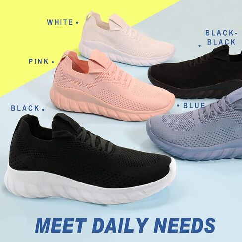 أحذية JABASIC النسائية الكاجوال سهلة الارتداء أحذية المشي المنسوجة المسامية خفيفة الوزن in Kuwait