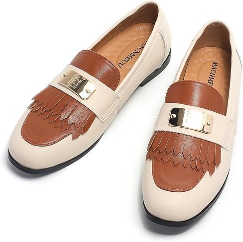 Loafers for Women Slip On Moccasins Shoes Tassel Flats No Heel with Chain in Saudi Arabia