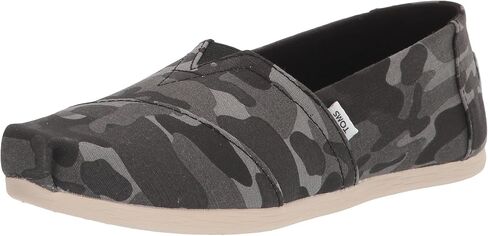 TOMS Womens Alpargata Camo Slip On Flats Casual - Black in Saudi Arabia