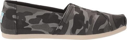 TOMS Womens Alpargata Camo Slip On Flats Casual - Black in Saudi Arabia