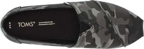 TOMS Womens Alpargata Camo Slip On Flats Casual - Black in Saudi Arabia