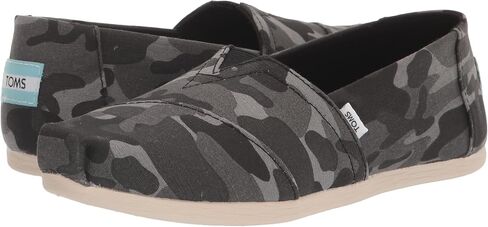 TOMS Womens Alpargata Camo Slip On Flats Casual - Black in Saudi Arabia