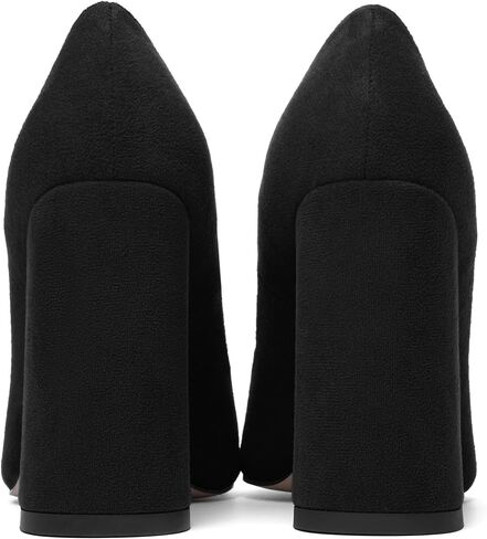Womens Slip On Solid Suede Pointed Toe Wedding Fashion Chunky High Heel Pumps Shoes 4 Inch in Saudi Arabia
