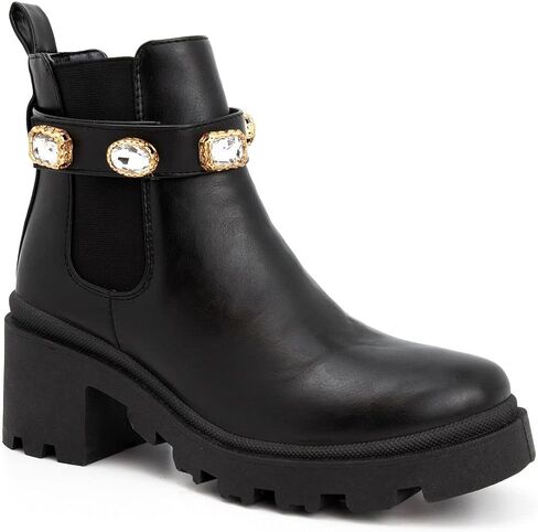 Sugar Women's Kacee Mid Calf Chunky Heel Lace Up Fashion Boots in Kuwait