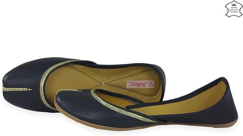 Women's Nappa Soft Genuine Leather Juttis | Bite and Pinch Free Jutis | Punjabi Jutti For Ladies | Casual Flat Stylish Mojari | Ethnic Flats For Girls | in Saudi Arabia