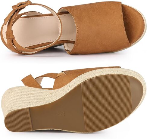 Allegra K Women's Espadrille Platform Slingback Wedges Heels Sandals in Saudi Arabia