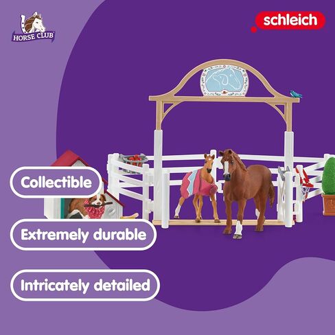 Schleich Horse Club, Horse Toys for Girls and Boys, Hannah's Guest Horses Horse Set with Ruby the Dog and Horse Toys, 20 pieces, Ages 5+ in Saudi Arabia