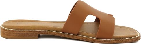 Carla 2 Flat Slide Sandals for Women – Faux Leather Sandals Women’s Summer Shoes – Comfortable Flat Sandals in Saudi Arabia