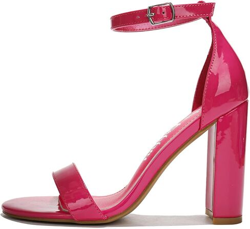 Cape Robbin Athens Chunky High Heels with Ankle Strap for Women, Women's Round Toe Heeled Sandals - Orange Size 9 in Saudi Arabia