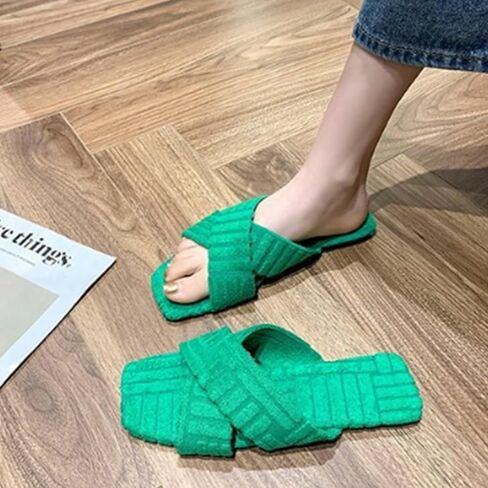 صنادل مسطحة كاجوال للنساء عرض واسع مريح بدون ظهر سهل الارتداء شبشب منزلي صيفي أنيق أحذية خارجية للاستخدام اليومي في الأماكن المغلقة والتسوق والعطلات والعطلات in Kuwait